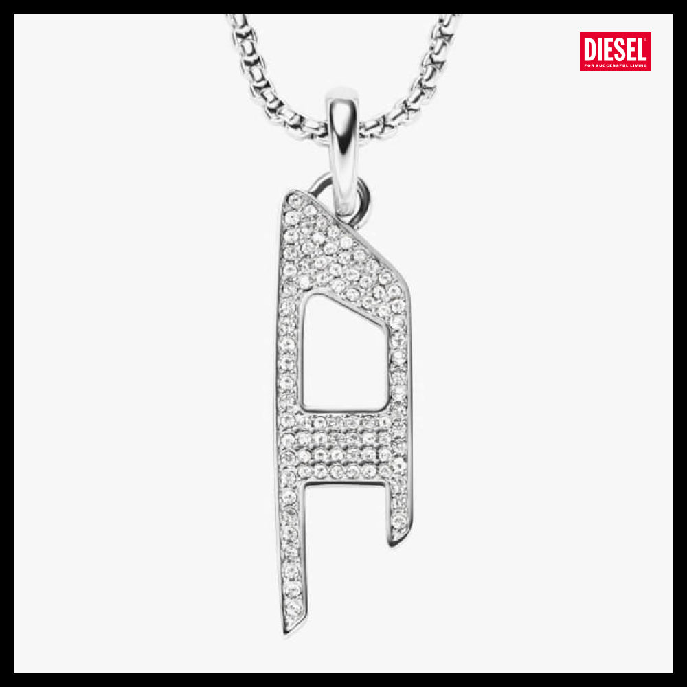 【DIESEL】D Logo Chain Pendant Necklace