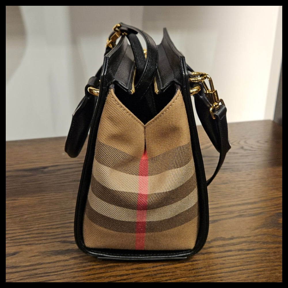 【BURBERRY】BANWELL house check mini tote bag black