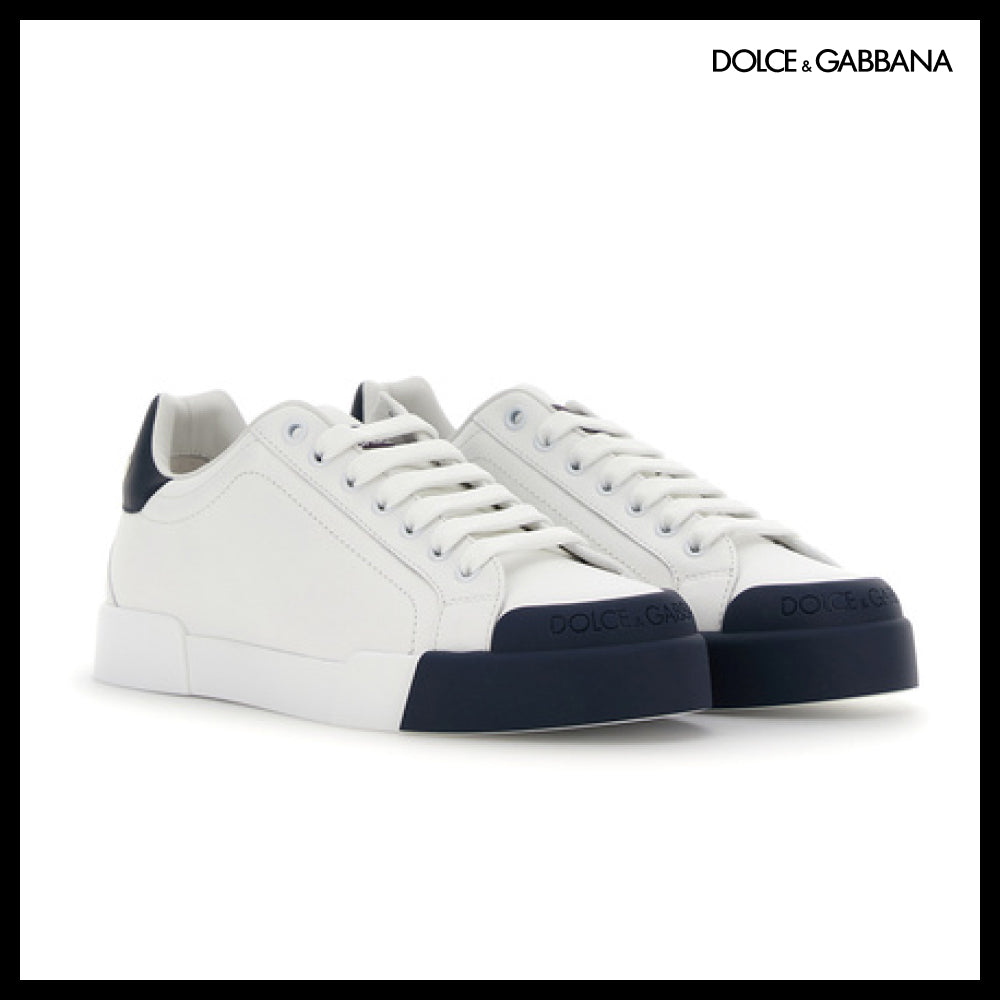 【Dolce & Gabbana】LEATHER SNEAKERS WHITE N123