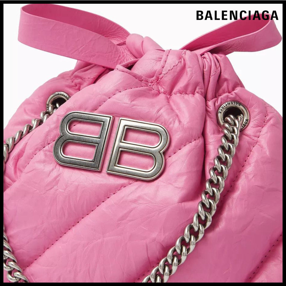 【BALENCIAGA】Crush XS Tote Bag Quilted Pink