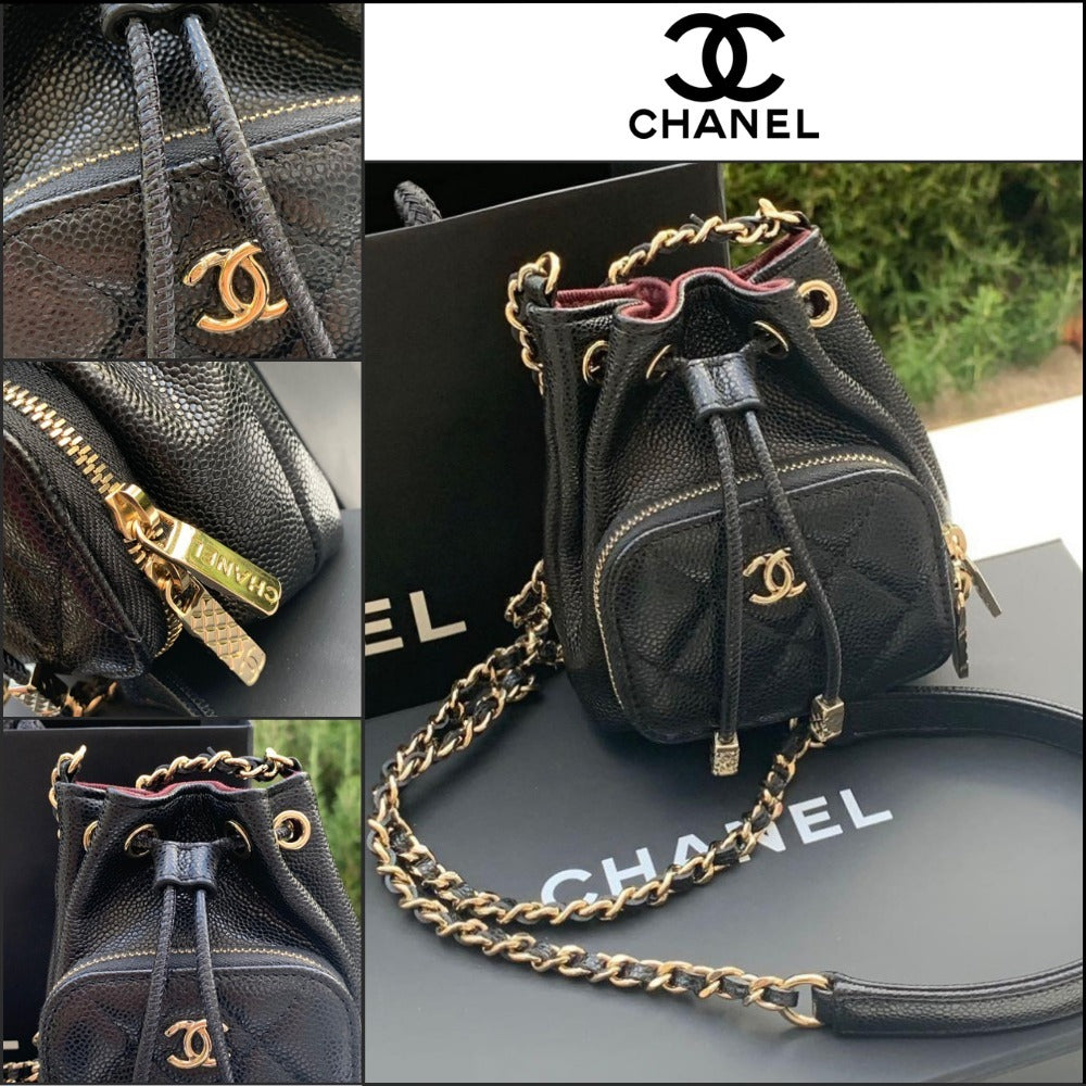 【CHANEL】Mini Bucket Crossbody Bag Black