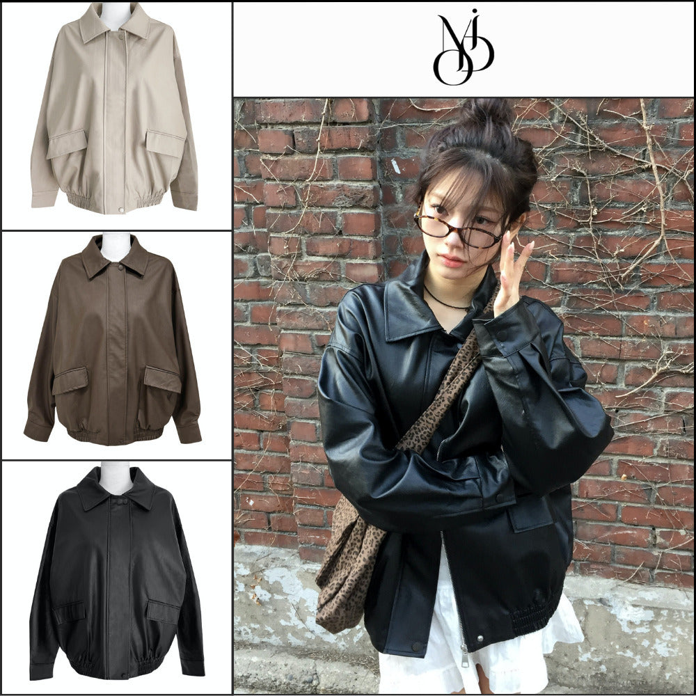 【MODIMOOD】Orori Formal Leather Collar Jacket 3 Colors