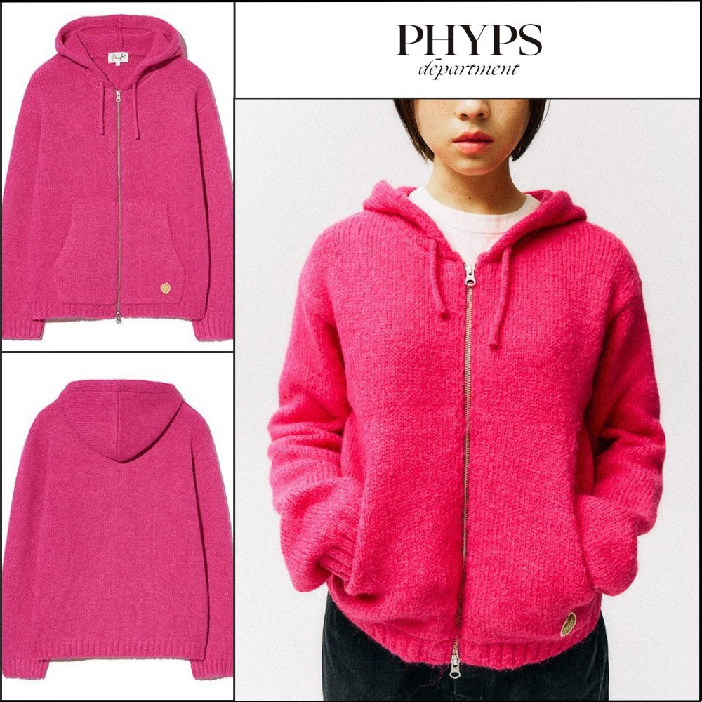 【PhypsDepartment】ハート アップル ニット フードジップアップ