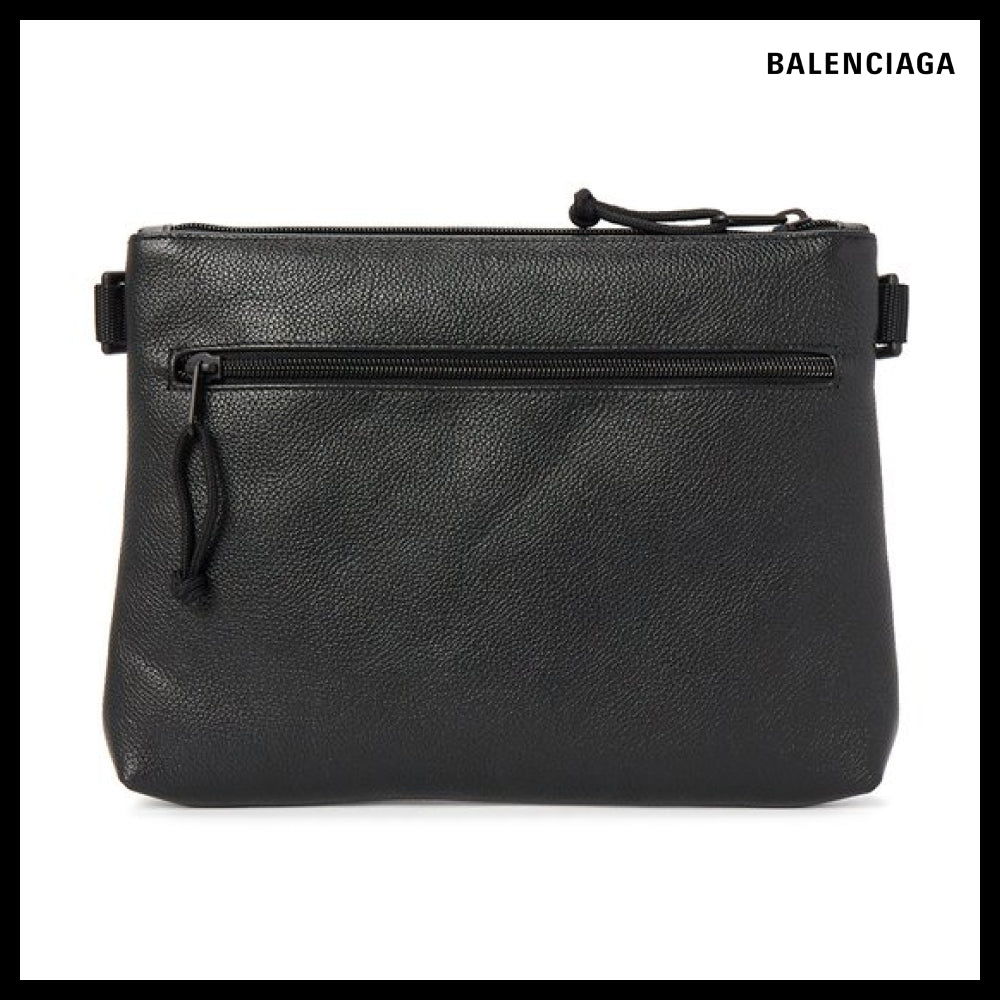 【BALENCIAGA】Logo Leather Crossbody Bag
