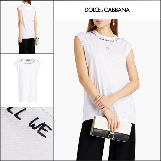【正規品】Dolce & Gabbana 刺繍入りコットンジャージートップス