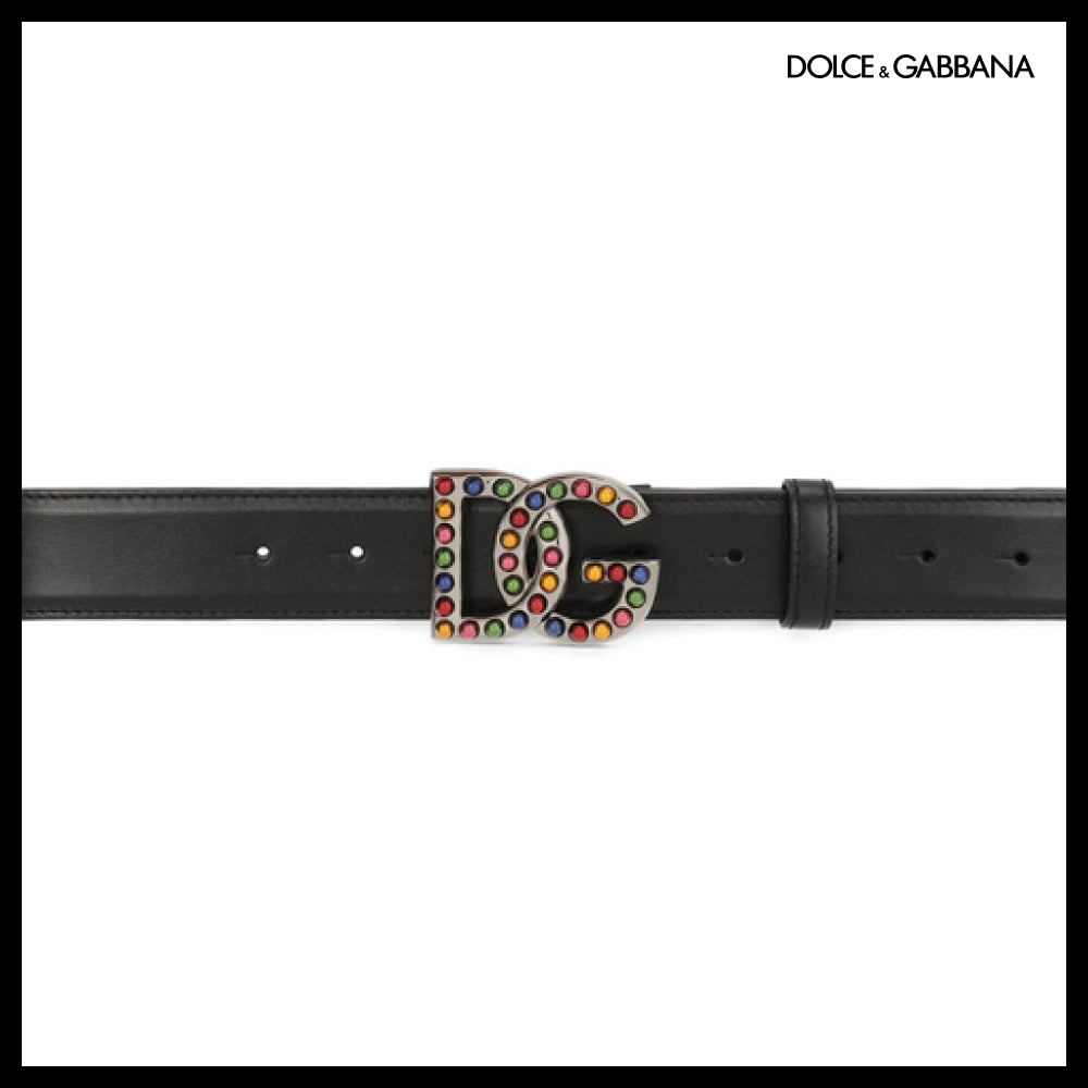 【Dolce & Gabbana】BELT WITH BEJEWELED BUCKLE