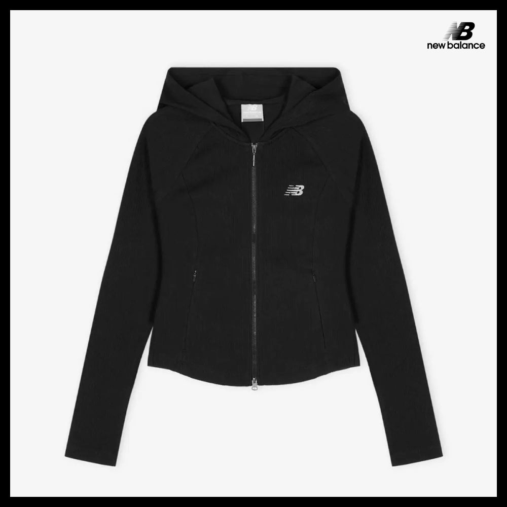 【New Balance】Women's Soft Fresh Ribbed Hooded Two Way Zip