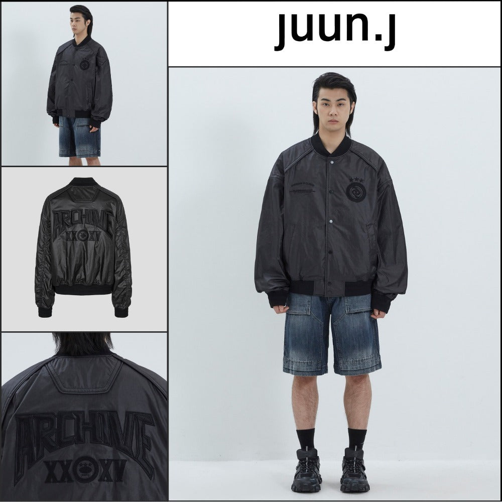 【JUUN.J】CORE Archive Football Varsity Jumper Black