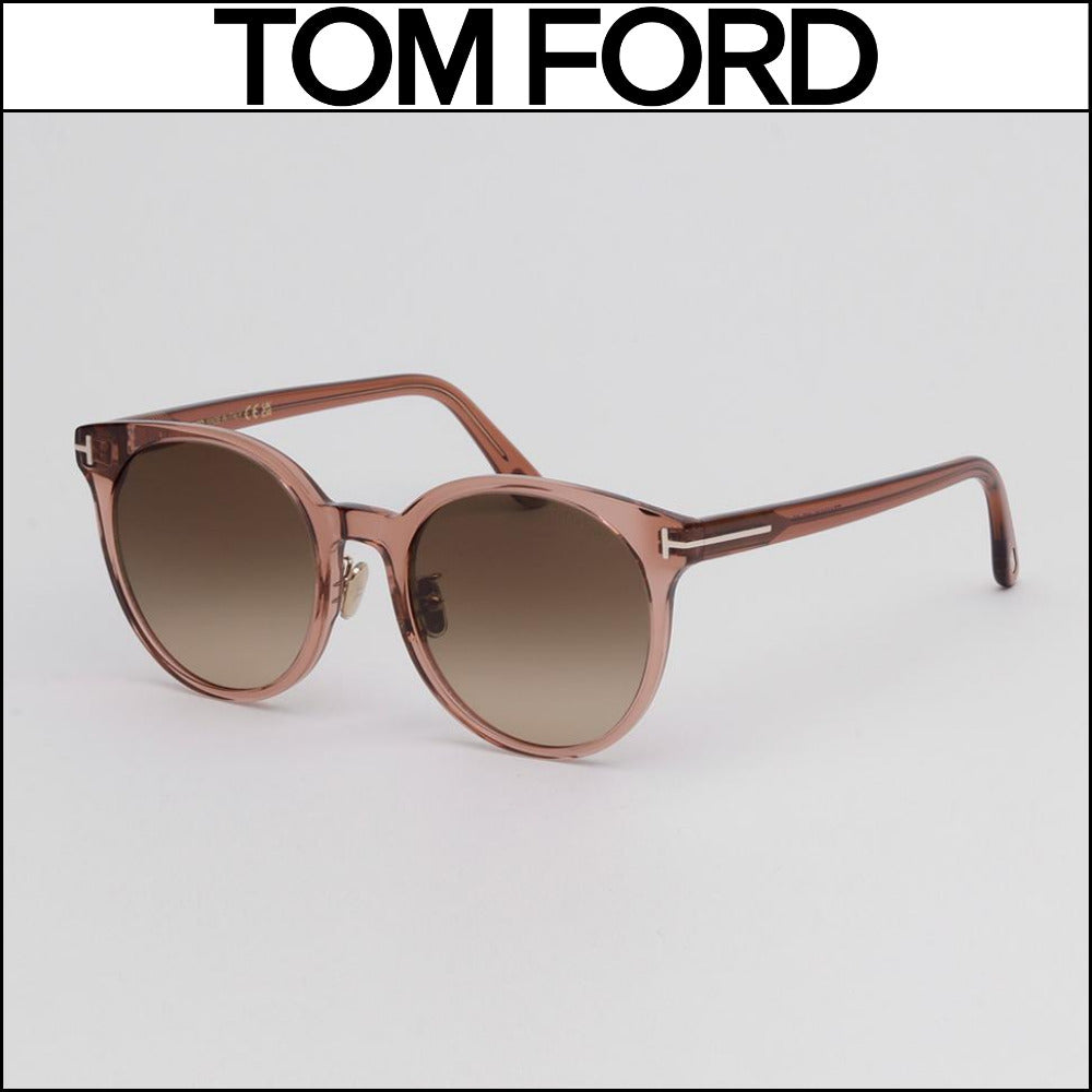 【TOM FORD】Round Transparent Horn-Rimmed Sunglasses