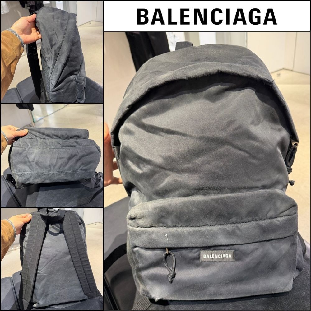 【BALENCIAGA】Explorer Logo Nylon Backpack Black