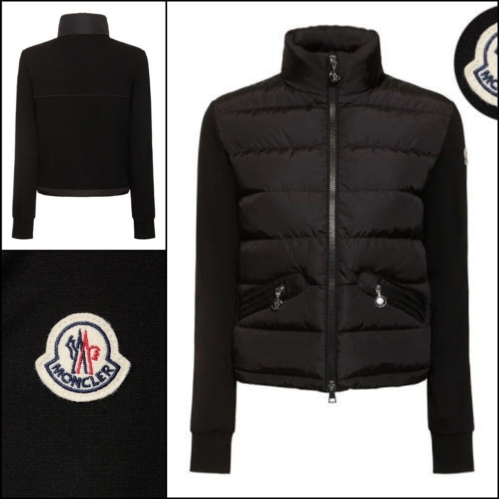 ◆MONCLER◆LOGO PADDED CARDIGAN BLACK