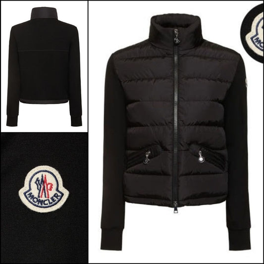 ◆MONCLER◆LOGO PADDED CARDIGAN BLACK