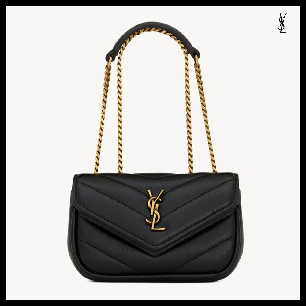 【Saint Laurent】Lambskin LOULOU Micro Bag Black