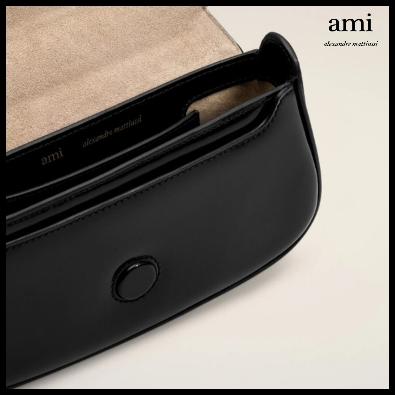 【ami】Black Minimal Clutch