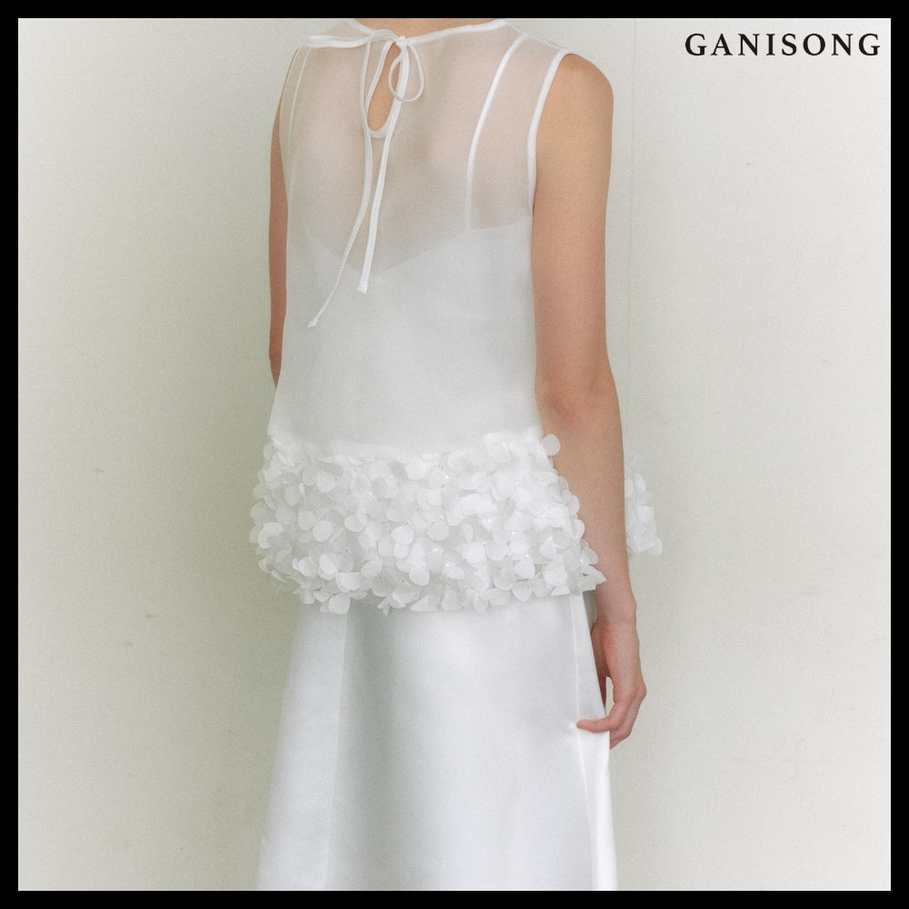 【GANISONG】Bridal Susu Vest Dress White