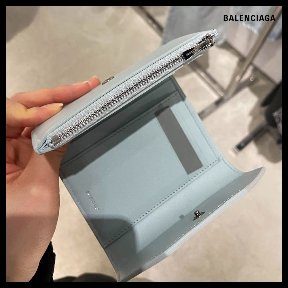【BALENCIAGA】Envelope Bifold Wallet Aqua