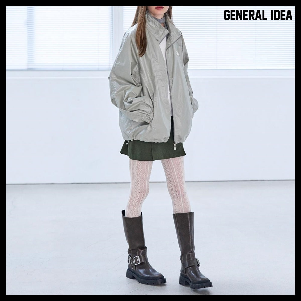 【GENERAL IDEA】グロッシーコーティングジャンパーミントグレー