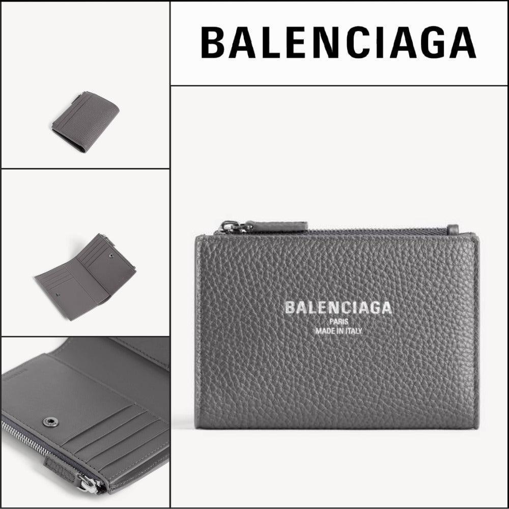 【BALENCIAGA】Credit Vertical Folded Card Holder Grey