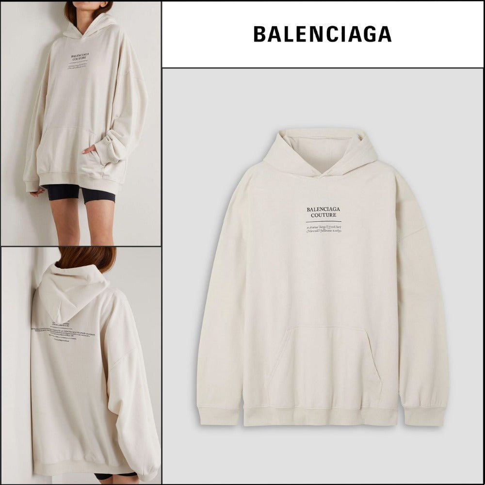 【BALENCIAGA】オーバーサイズ 刺繍入り ジャージーフーディ
