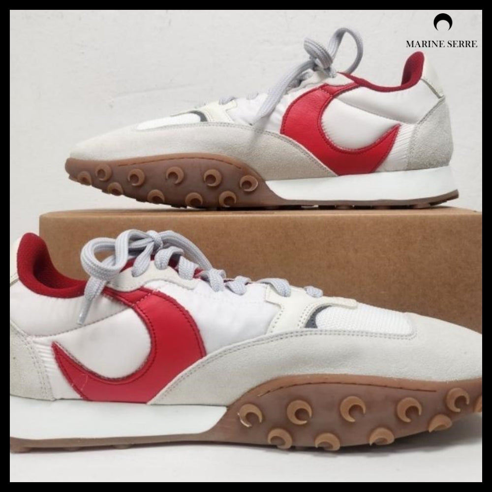 【MARINE SERRE】Unisex Red White Moonwalk Sneakers