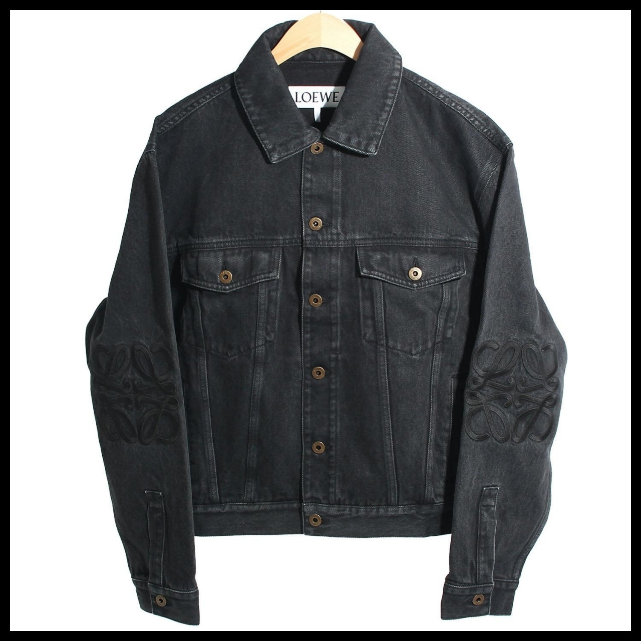 【LOEWE】Black Trucker Jacket casual outerwear