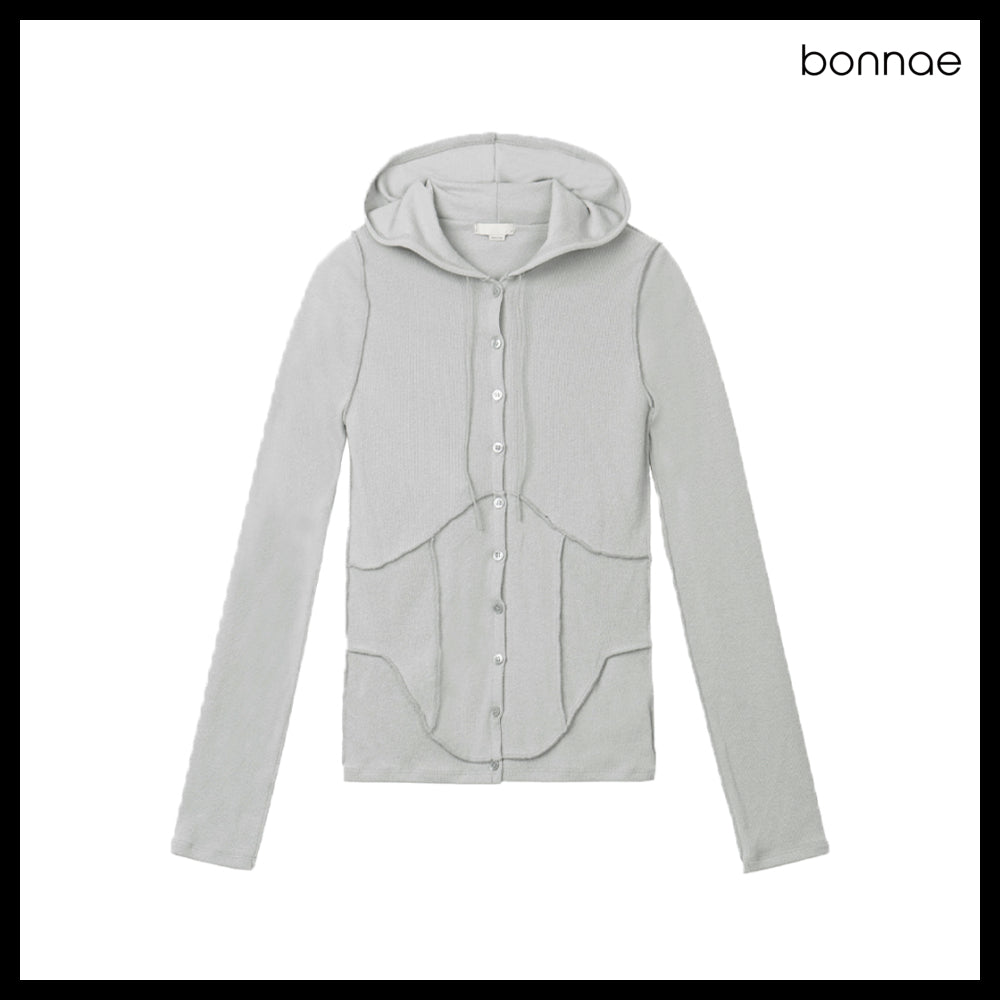 【Bonnae】Women's Corset Line Hoodie Cardigan 2 Colors