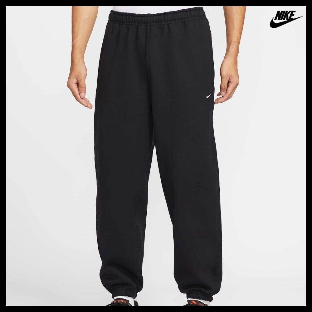 【Nike】SOLO SWOOSH CUFF FLEECE PANTS BLACK BLACK WHITE