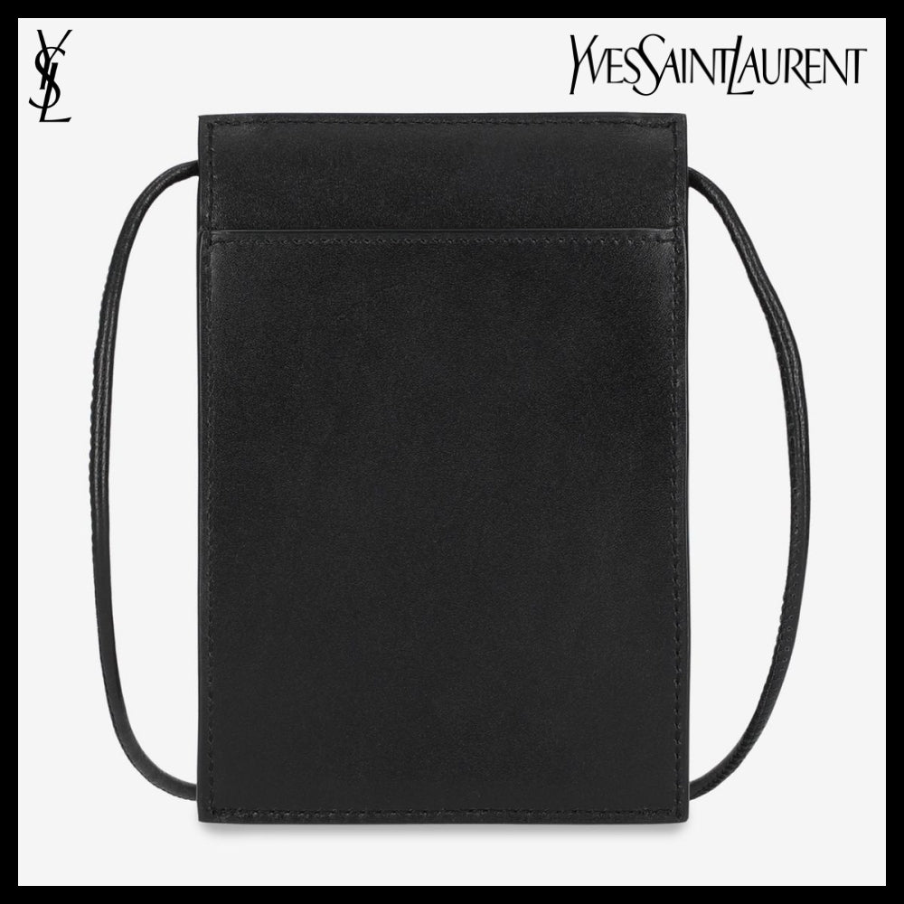 【SAINT LAURENT】 LOGO LEATHER CROSSBODY BAG