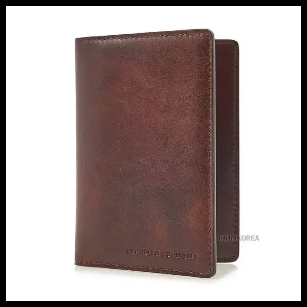 【Brunello Cucinelli】Men's Logo Debossed Card Wallet Quiet