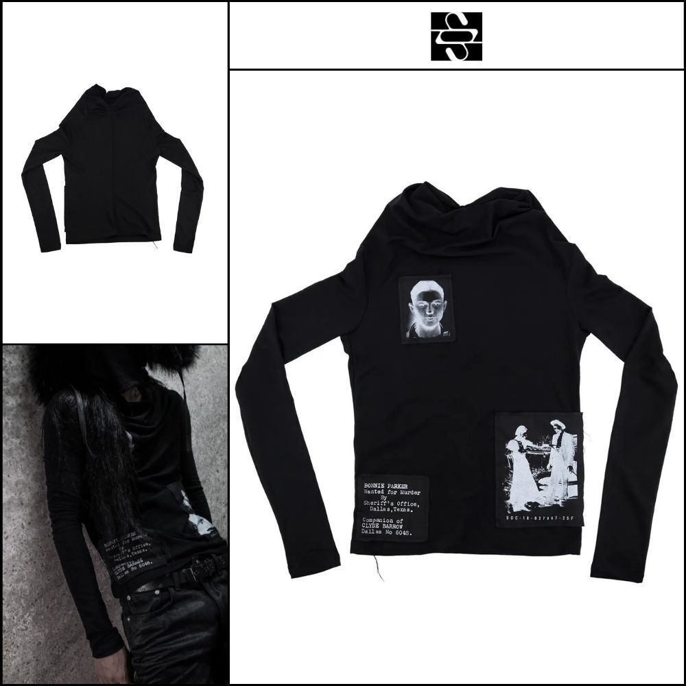 【SUNDAYOFFCLUB】Bonnie Clyde Roll Neck T Shirt Black