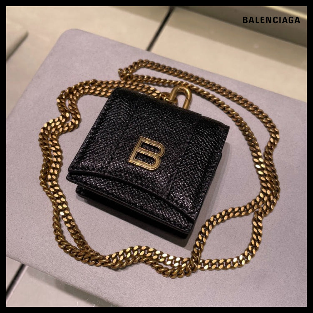 【BALENCIAGA】Hourglass AirPods Holder Gold Black