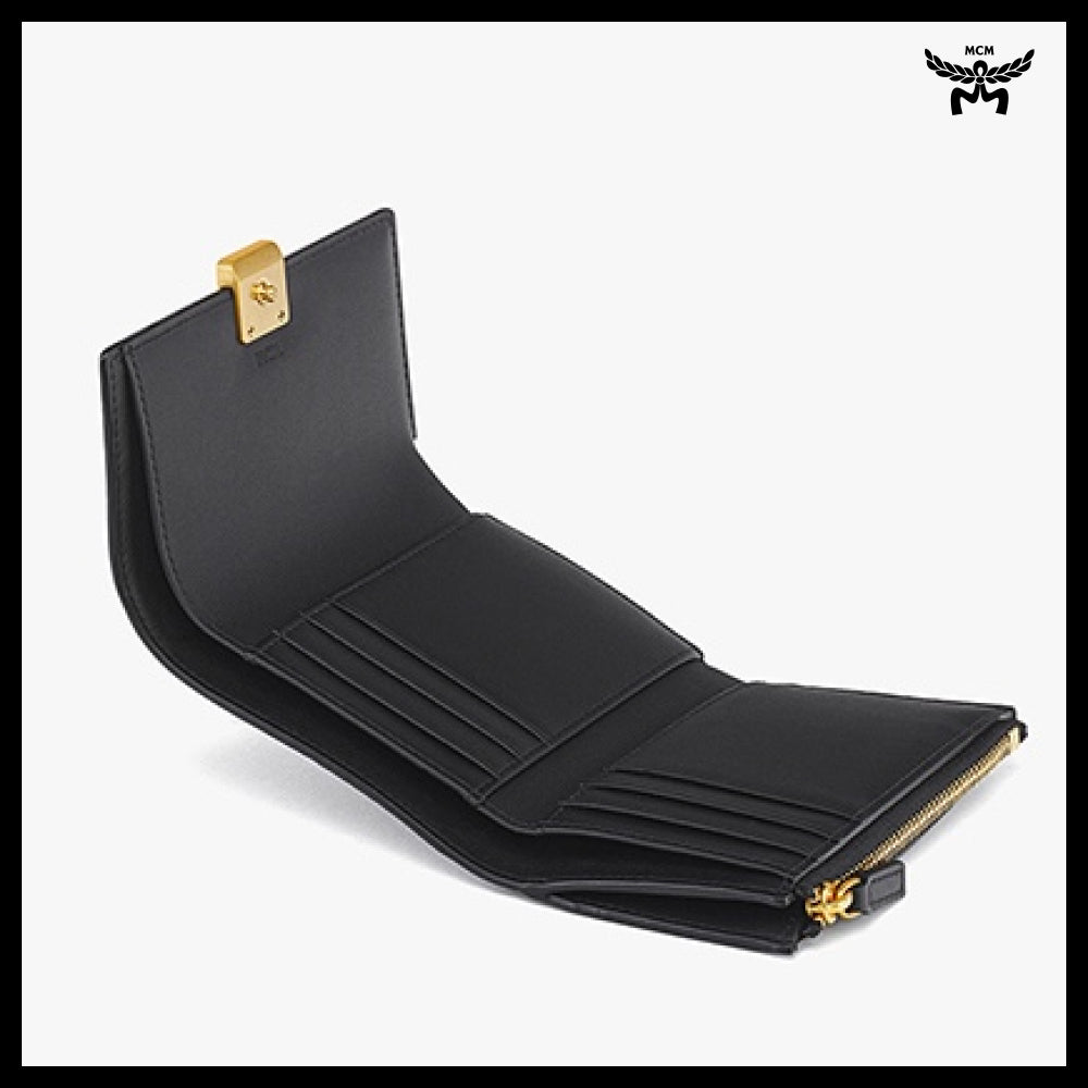 【MCM】Aren visetos trifold wallet MYSFSTA02BK