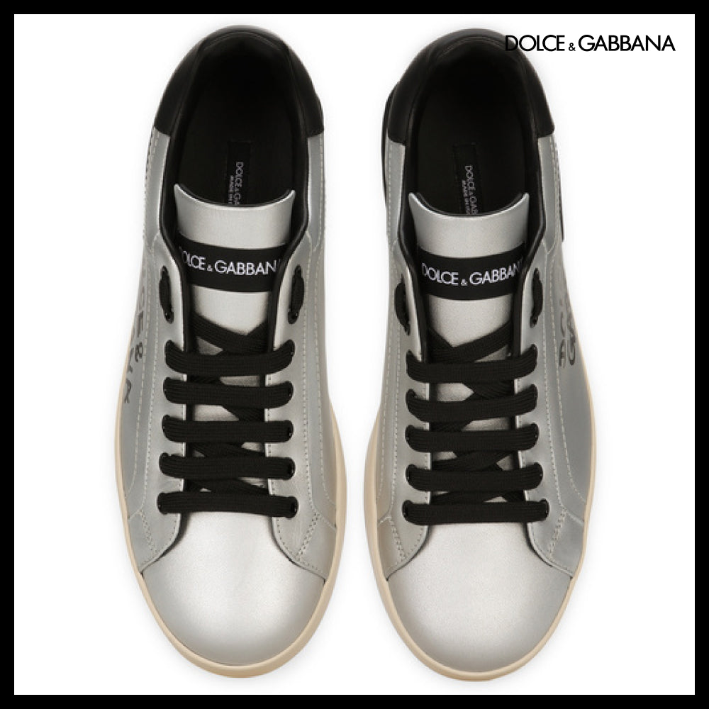 【Dolce & Gabbana】METALLIC CALFSKIN NAPPA PORTOFINO SNEAKER