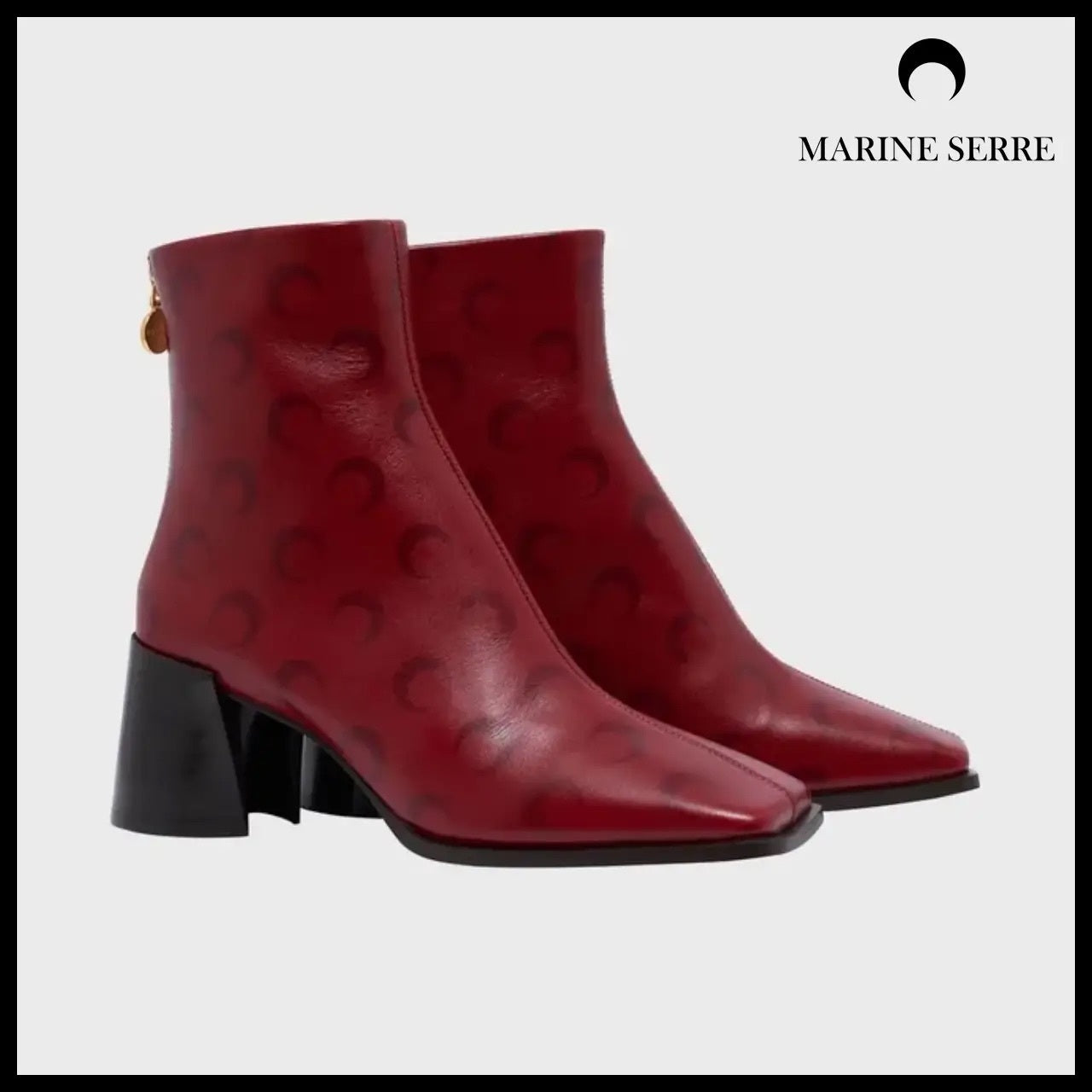 【MARINE SERRE】Moon Airbrushed Leather MS Block RD10 Red