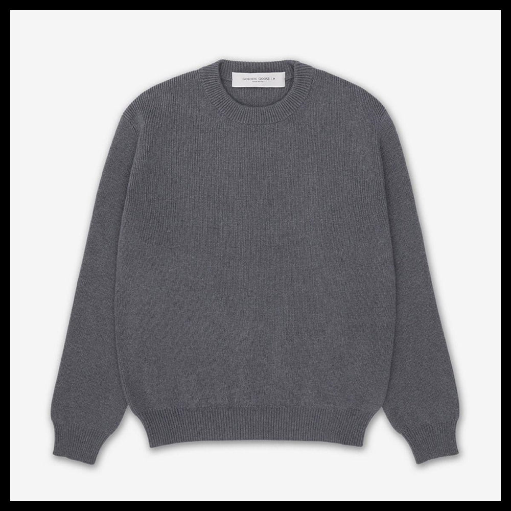 【Golden Goose】Boyfriend Crewneck Knit - Dark Gray Melange