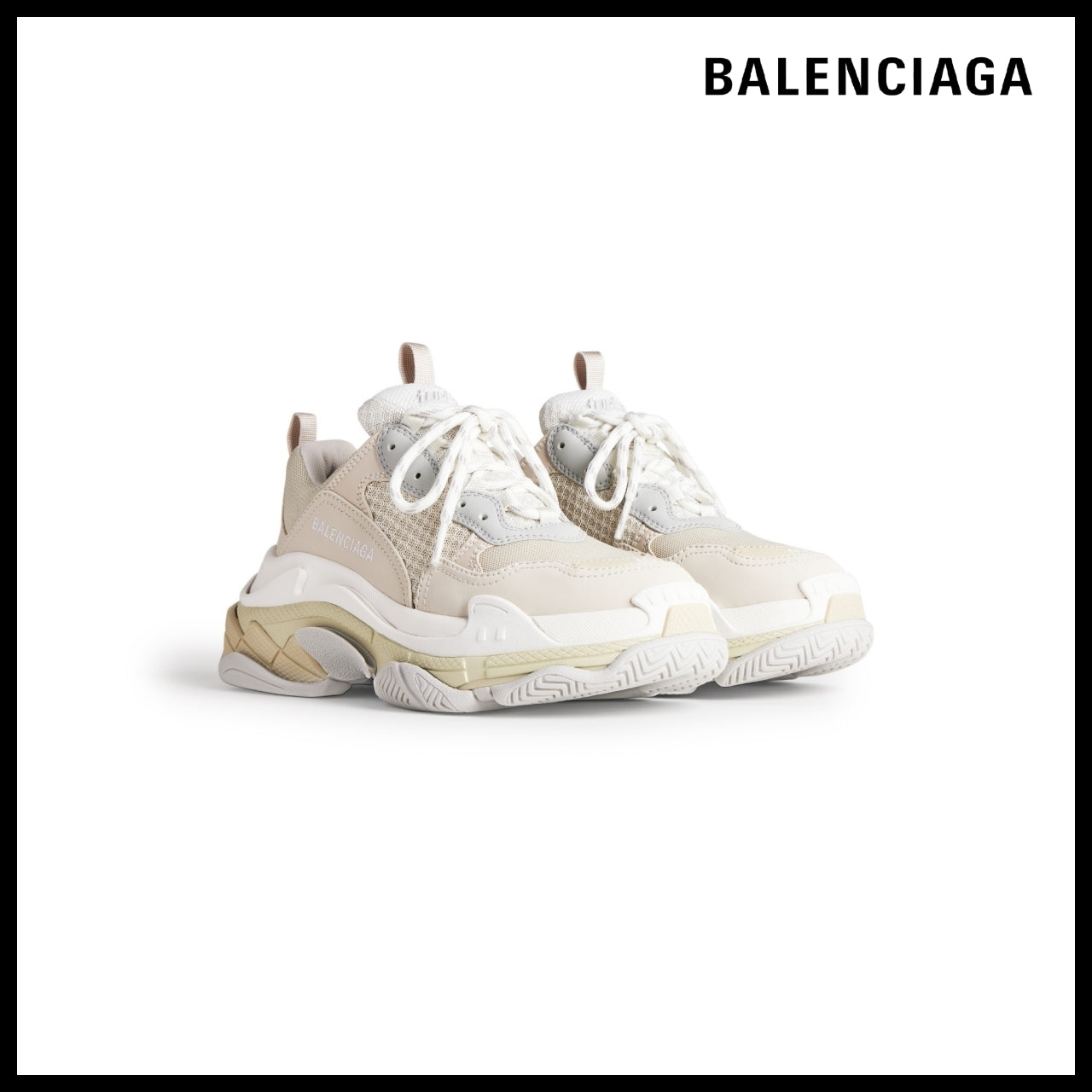 【BALENCIAGA】Triple S Trainers Off-White