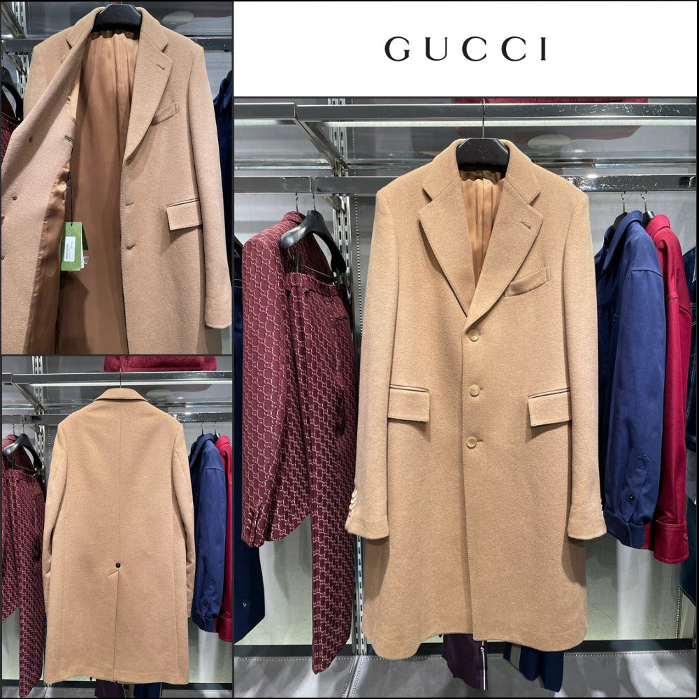 【GUCCI】Camel Hair Single Coat Beige