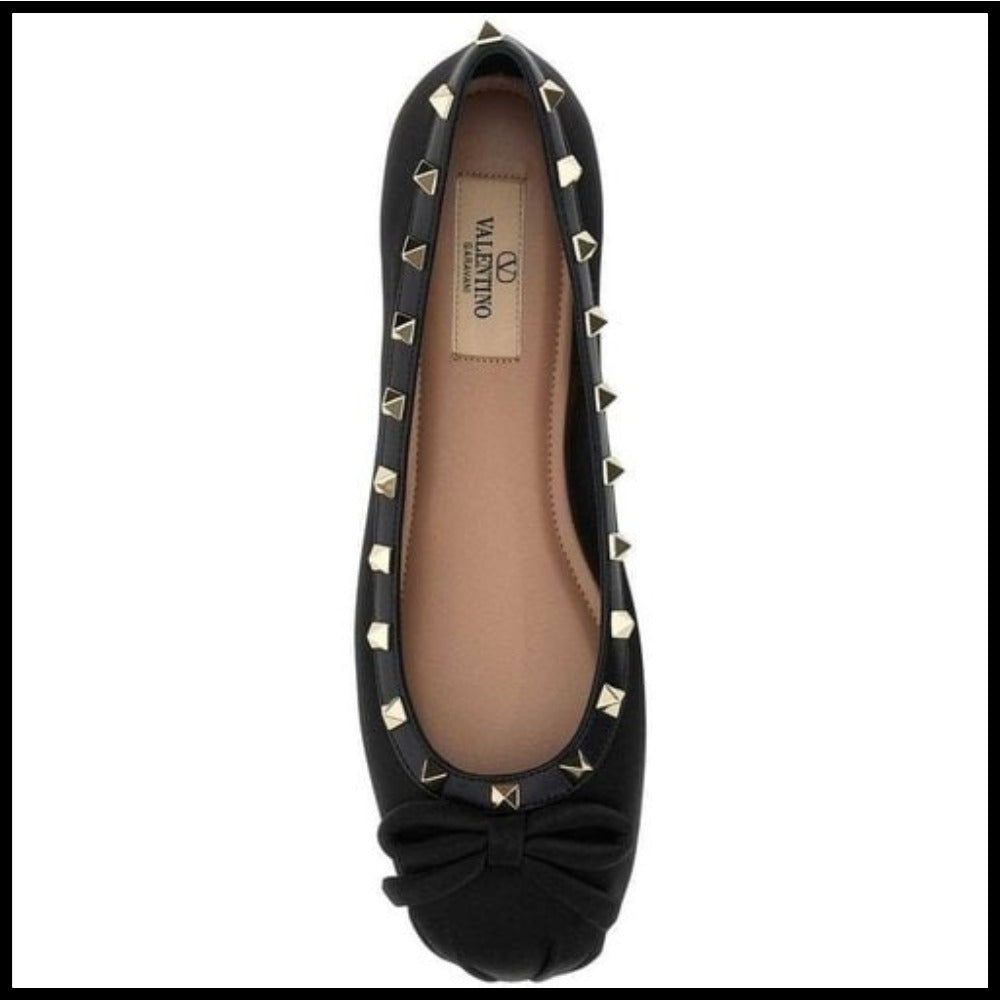 【VALENTINO】Garavani Rockstud Patent Leather Ballerina