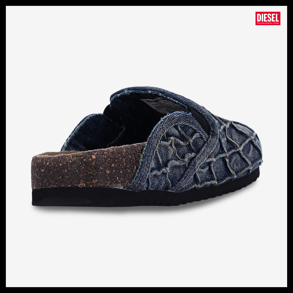【DIESEL】Quilted Woodstock Slip-On - Blue Dirty Wash