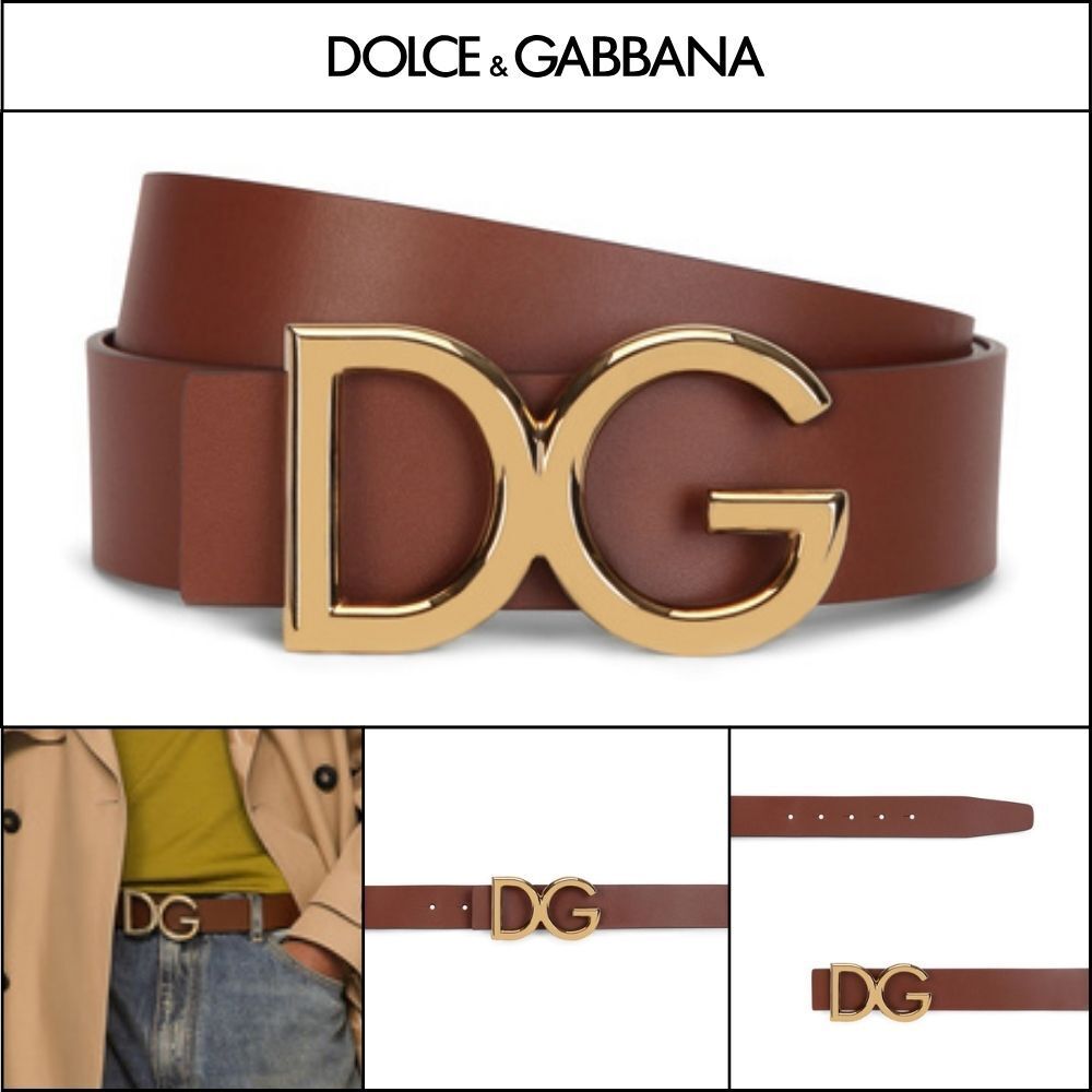 【Dolce & Gabbana】LEATHER BELT WITH DG LOGO