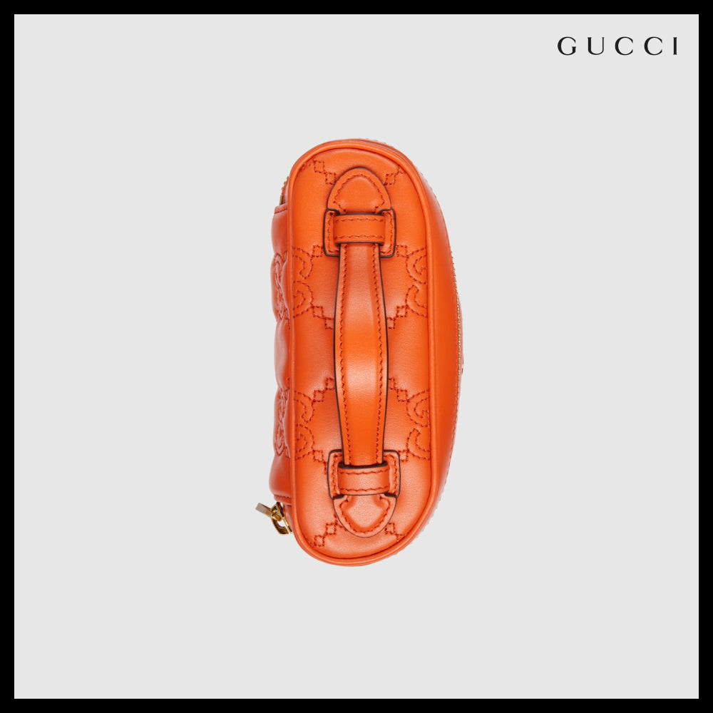 【GUCCI】GG Matelasse Top Handle Mini Bag Orange