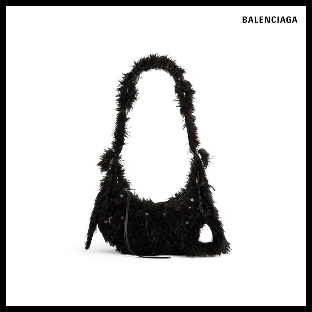 【BALENCIAGA】Le Cagole XS Shoulder Bag Fake Fur in Black