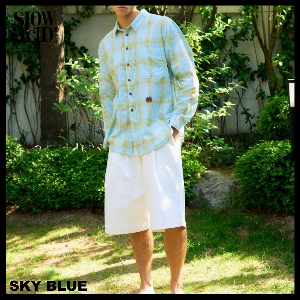 【SLOW ACID】TXT着用 SUMMER LIGHT CHECK SHIRT 2COLOR