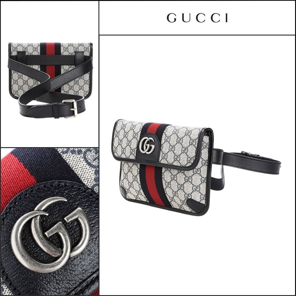 【GUCCI 】Ophidia GG Supreme Canvas Leather Belt Bag BEIGE