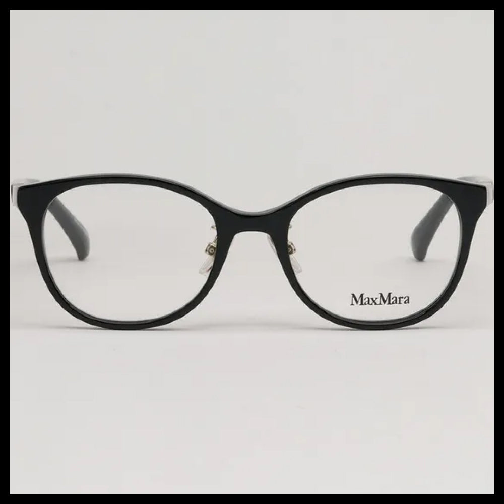 【Max Mara】Black Horn-Rimmed Eyeglasses Asian Fit Unisex