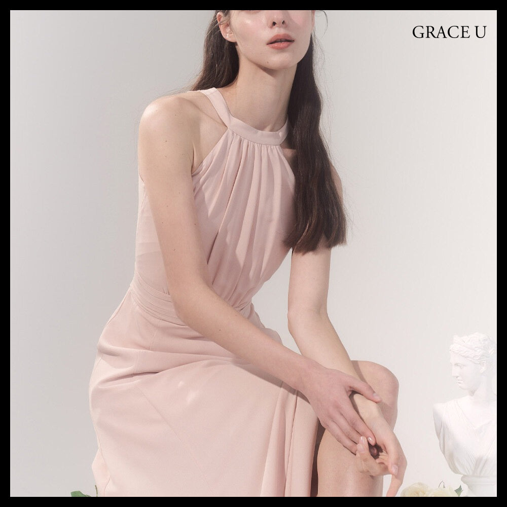 【GRACE U】Isabel Halter-Neck One-Piece 3 Colors