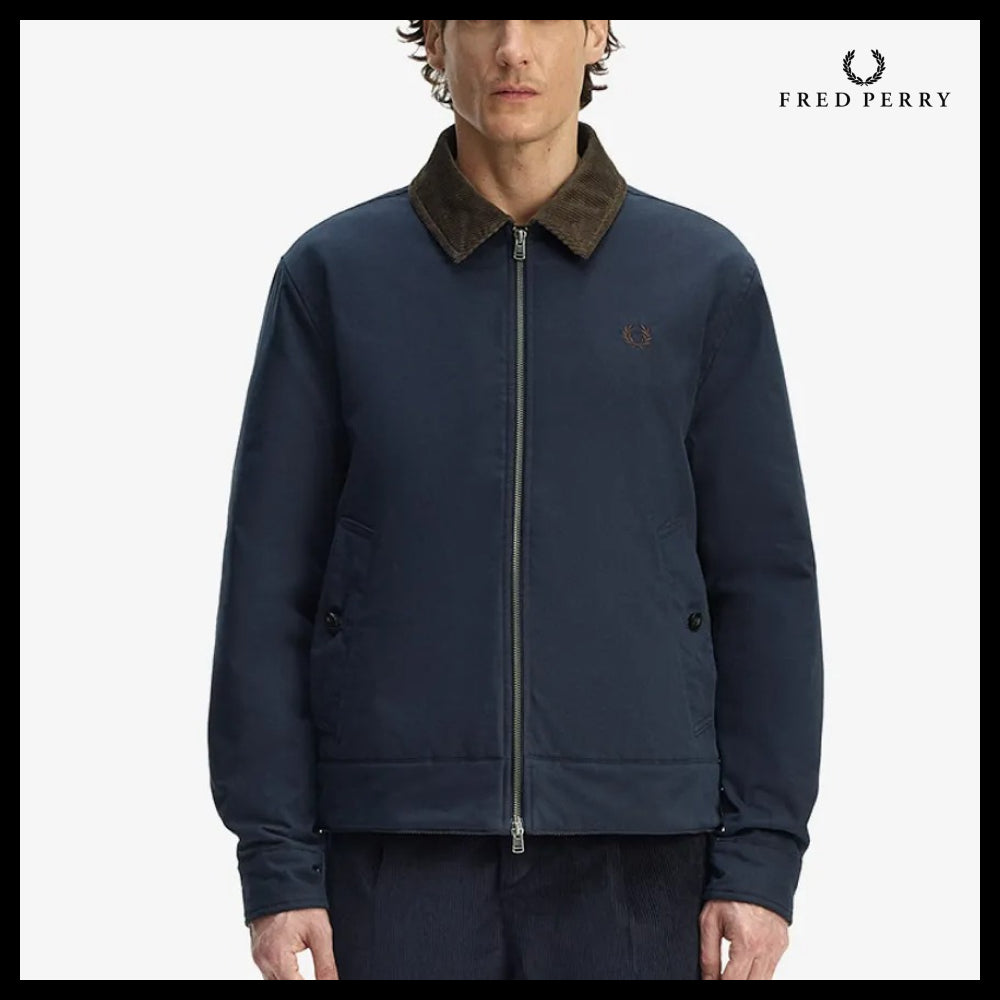 【FRED PERRY】Padded Zip-Through Jacket Navy