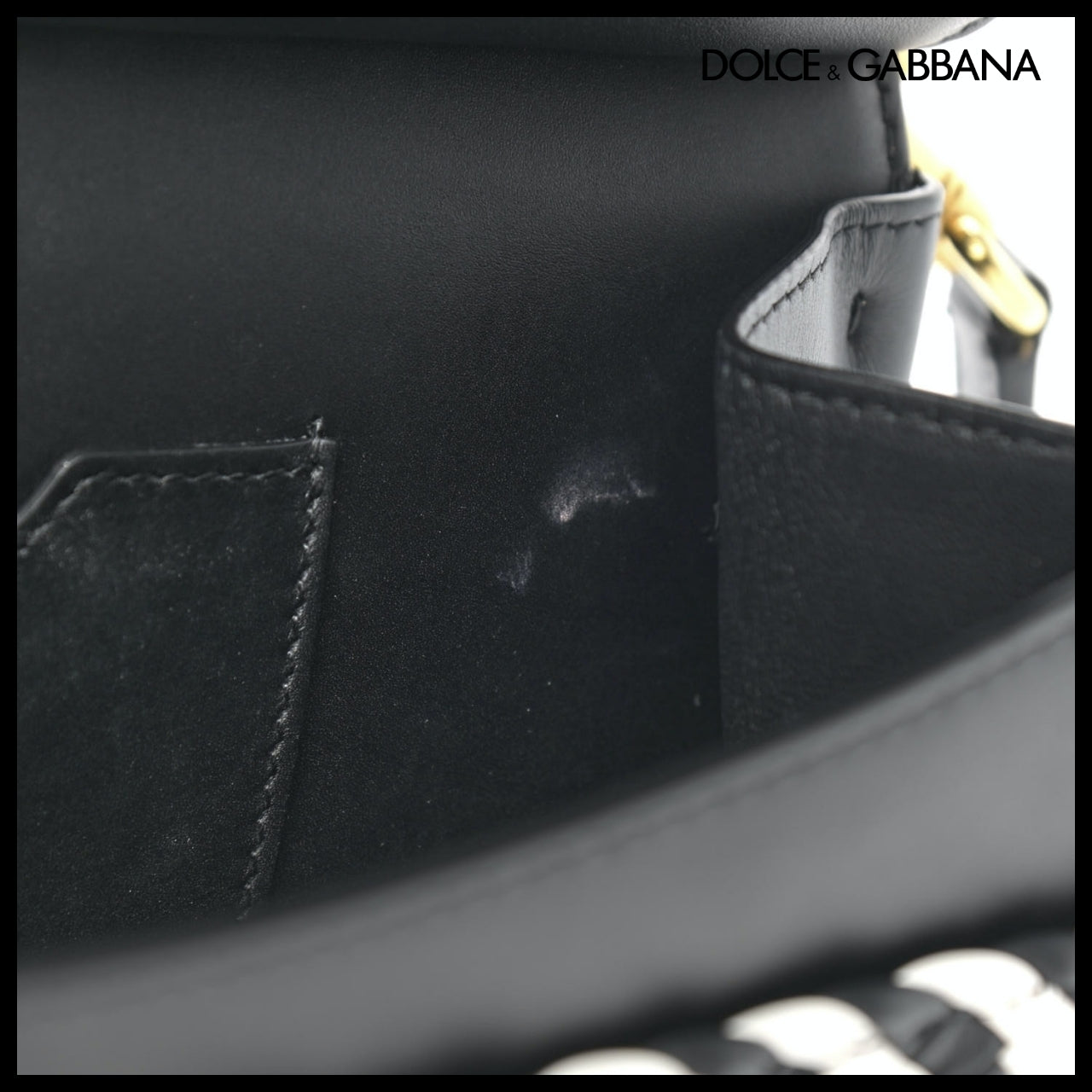 【Dolce & Gabbana】M Sicily 58 Bag Woven Bappa Black White