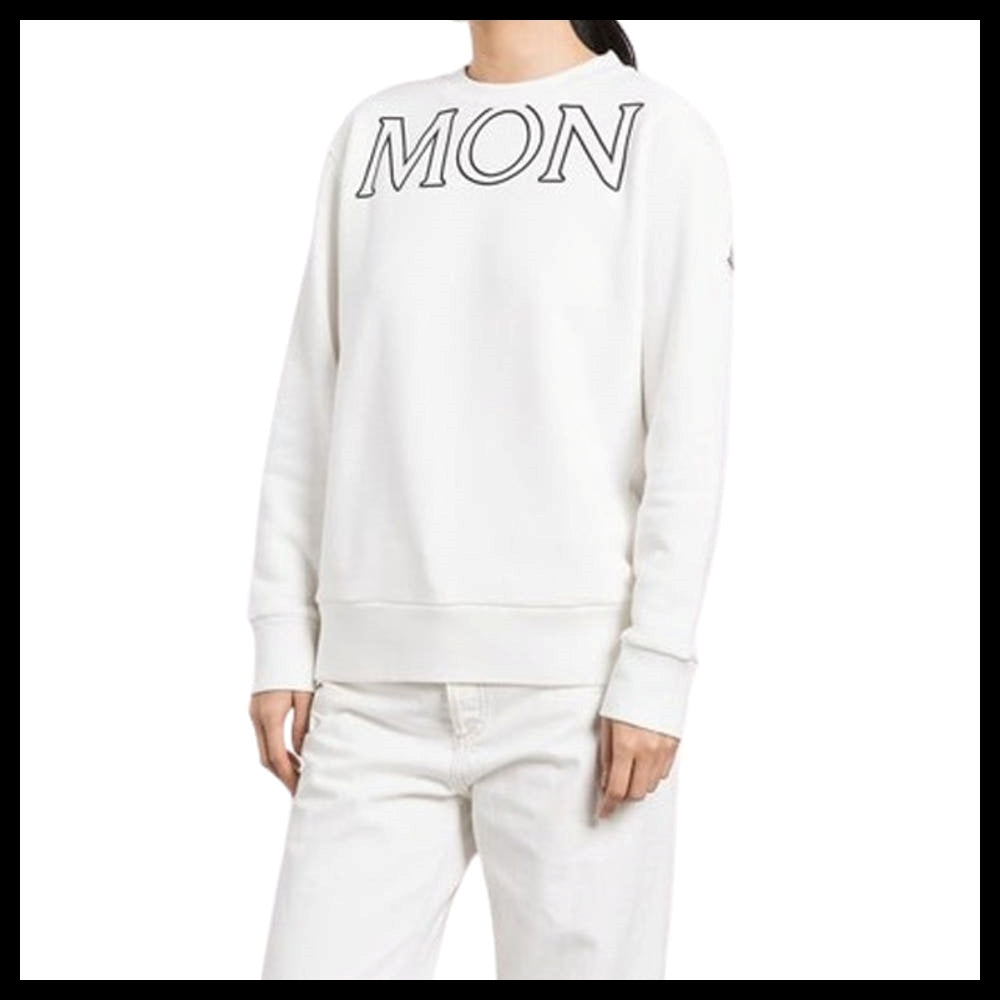 【MONCLER】Arm Logo Lettering Sweatshirt White Women
