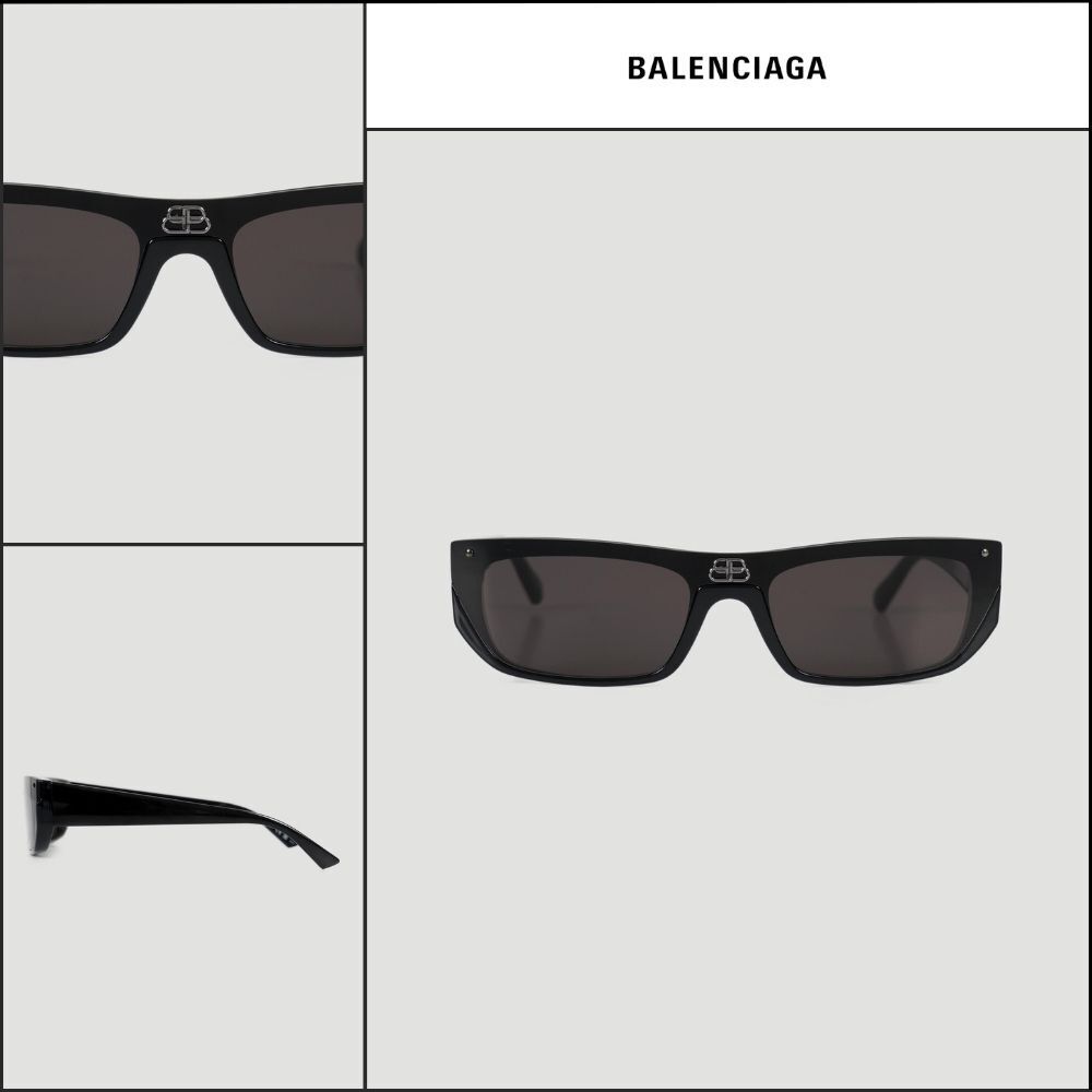 【BALENCIAGA】Shield Rectangle Sunglasses in Black